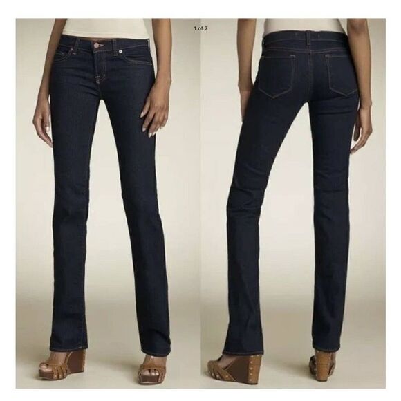 J BRAND Low Rise CIGARETTE Denim Slim Leg Stretch 914 INK Dark Jeans - Picture 1 of 9